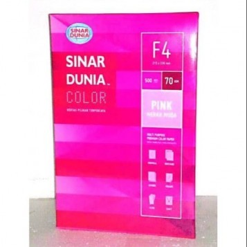 Kertas HVS warna F4 70gr SIDU Pink - Rim