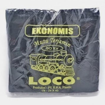 Kantong Plastik Hitam Jinjing LOCO Ekonomis uk.24 - Pack