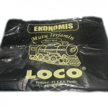 Kantong Plastik Hitam Jinjing LOCO Ekonomis uk.40 - Pack