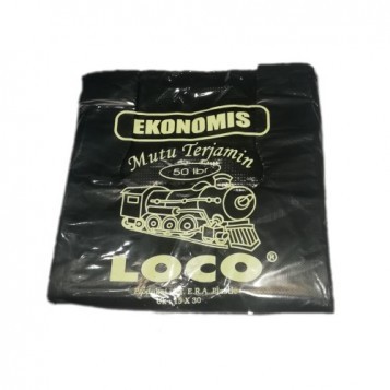 Kantong Plastik Hitam Jinjing LOCO Ekonomis uk.15 - Pack