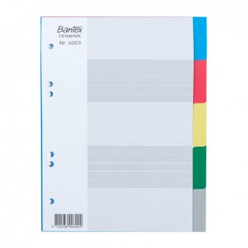 Divider BANTEX #6003 uk.A5 5 warna PP (u file) - Set