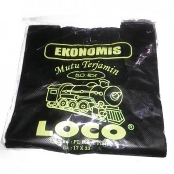 Kantong Plastik Hitam Jinjing LOCO Ekonomis uk.17 - Pack