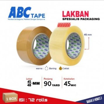 Lakban ABC Bening 2 Inch (48mm x 90) - Roll