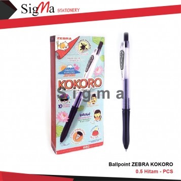 Ballpoint ZEBRA KOKORO 0.5 Hitam - PCS