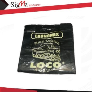 Kantong Plastik Hitam Jinjing LOCO Ekonomis uk.15 - Pack