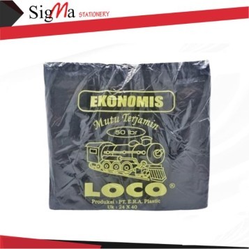 Kantong Plastik Hitam Jinjing LOCO Ekonomis uk.24 - Pack