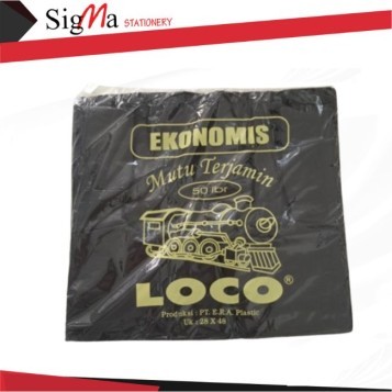 Kantong Plastik Hitam Jinjing LOCO Ekonomis uk.28 - Pack