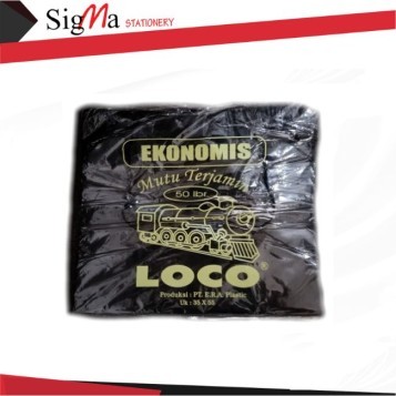 Kantong Plastik Hitam Jinjing LOCO Ekonomis uk.35 - Pack