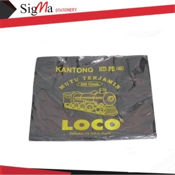 Kantong Plastik Hitam Jinjing LOCO uk.10kg(40) - Pack