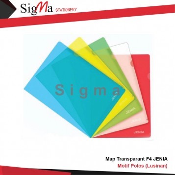 Map Transparant F4 JENIA Merah (lusin) - Lusin