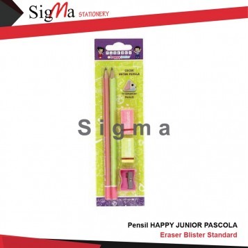 Pensil HAPPY JUNIOR PASCOLA + ERASER BLISTER STANDARD - Set