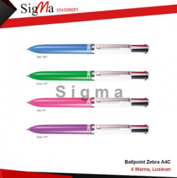 Ballpoint ZEBRA A4C 4 Warna - PCS