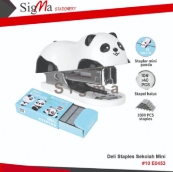 Stapler White + isi Staples Deli E0453 - PCS