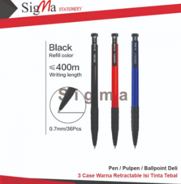 Deli Pulpen Retractable 0.7mm 6546 - PCS