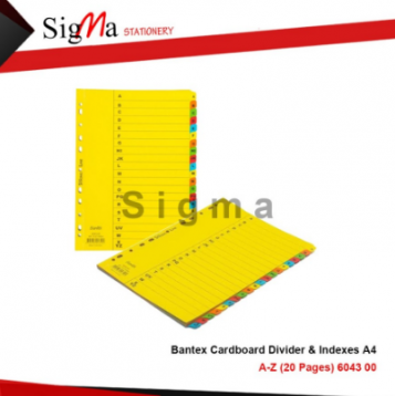 Divider BANTEX #6043 uk.A4 - 20 warna A-Z - PCS