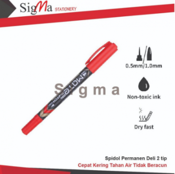 Spidol DELI Permanent Marker Merah EU10440 - PCS