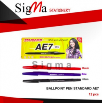 Ballpoint STANDARD AE-7 Biru - Lusin