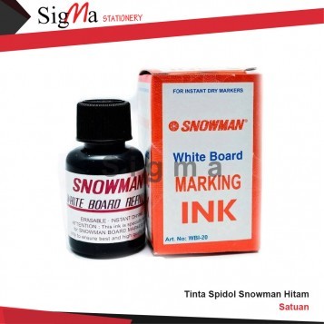 Tinta Spidol SNOWMAN Whiteboard HITAM - Botol