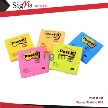 Post It 3M 654 (Warna) per Pad - Pad