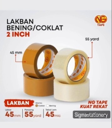 Lakban NG TAPE 2"  Coklat / Bening - Roll