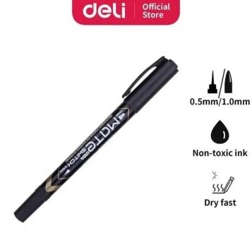 Spidol DELI Permanent Marker Hitam EU10420 - PCS