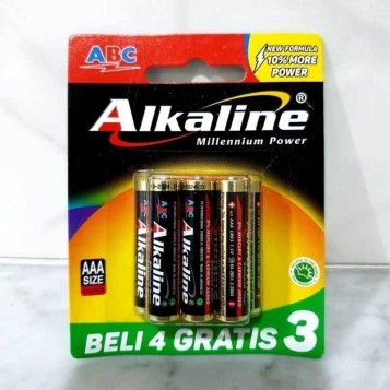 Batu Baterai AAA ABC ALKALINE isi 7 - Set