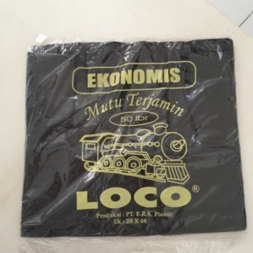 Kantong Plastik Hitam Jinjing LOCO Ekonomis uk.28 - Pack