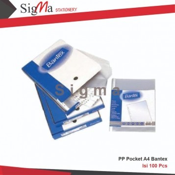 PP Pocket BANTEX #2040 A4 (pack isi 100) - Pack