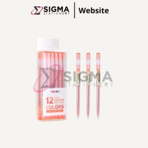 Ballpoint Gel Pen Warna 0.5mm DELI A119 Orange - PCS