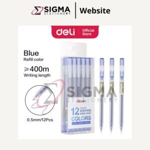 Ballpoint Gel Pen Warna 0.5mm DELI A119 Biru - PCS