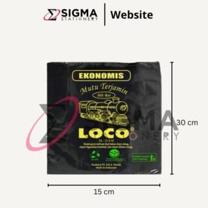 Kantong Plastik Hitam Jinjing LOCO Ekonomis uk.15 - Pack